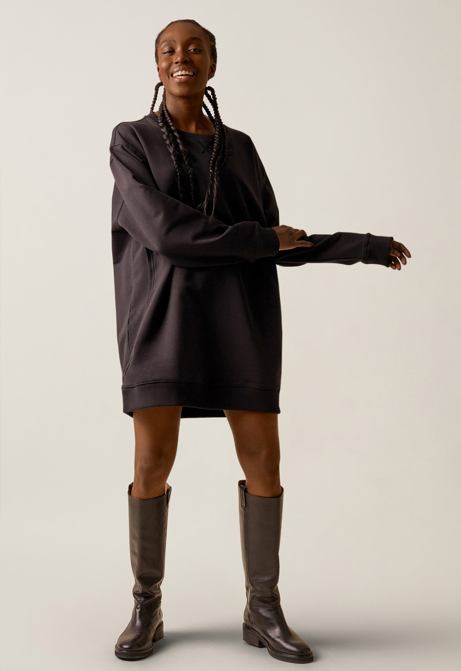 Oversized sweatshirt med ammefunktion - Sort