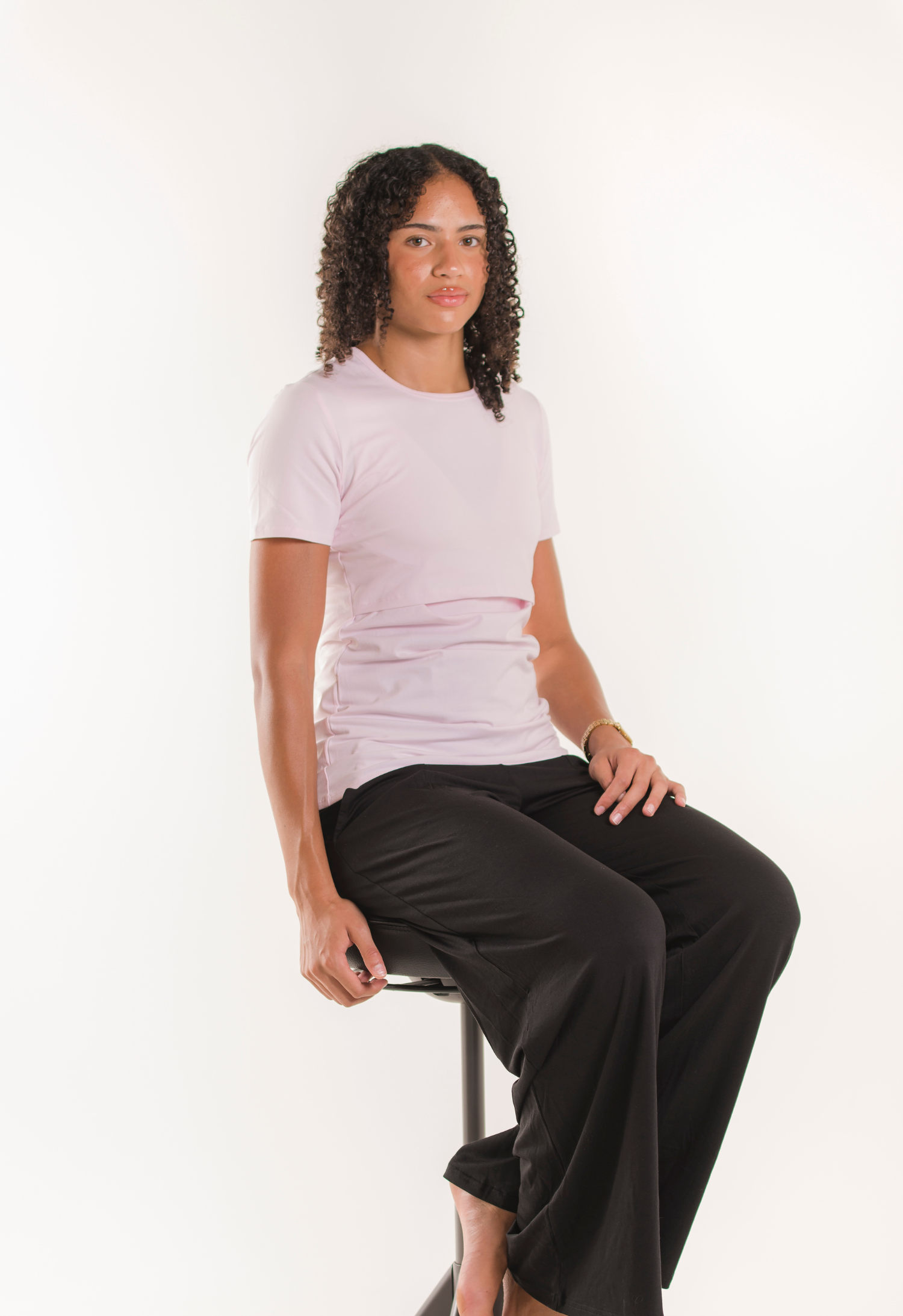 Ammetop med kort ærme Essential - Pastelrosa