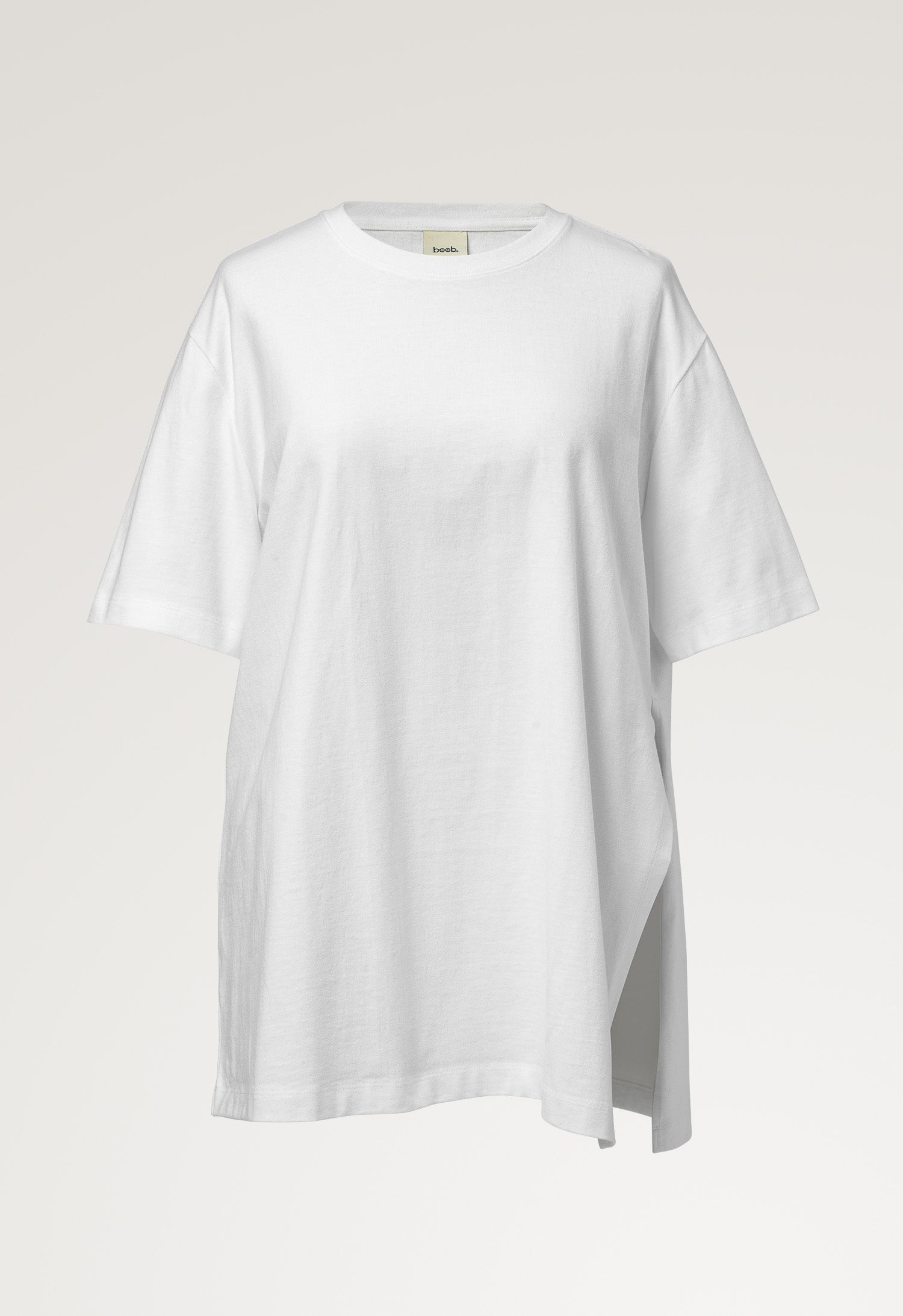 Oversize t-shirt med slids - Hvid