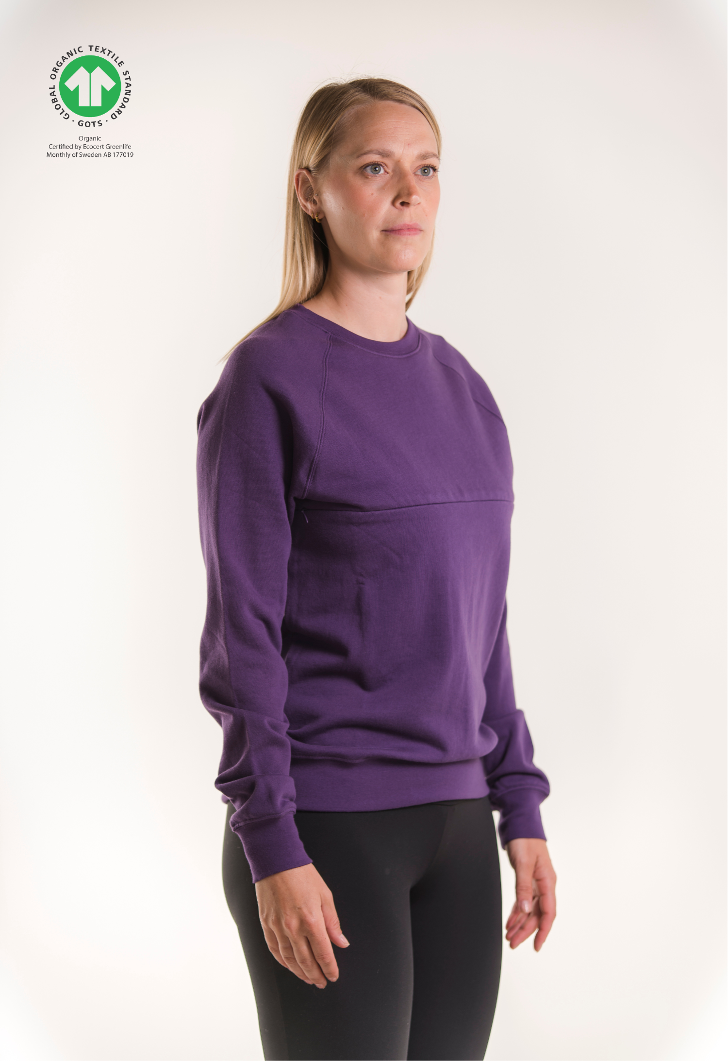 Sweatshirt med ammefunktion - lilla