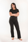 Ribbede gravidbukser - Sort