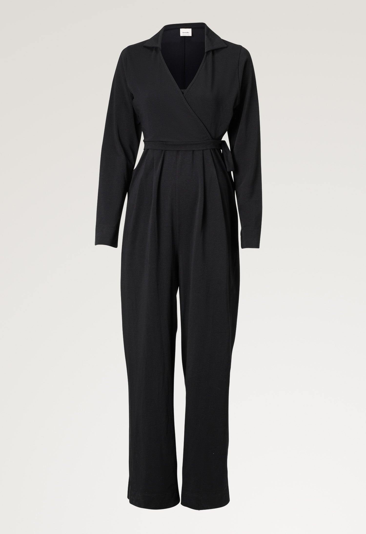 Gravidjumpsuit med krave - Sort