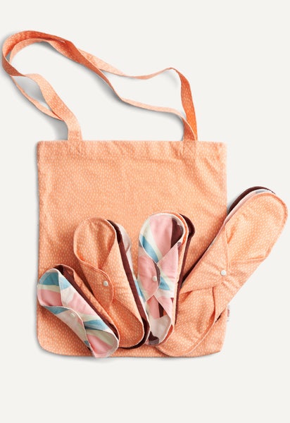 Startpakke med stofbind - orange mønster