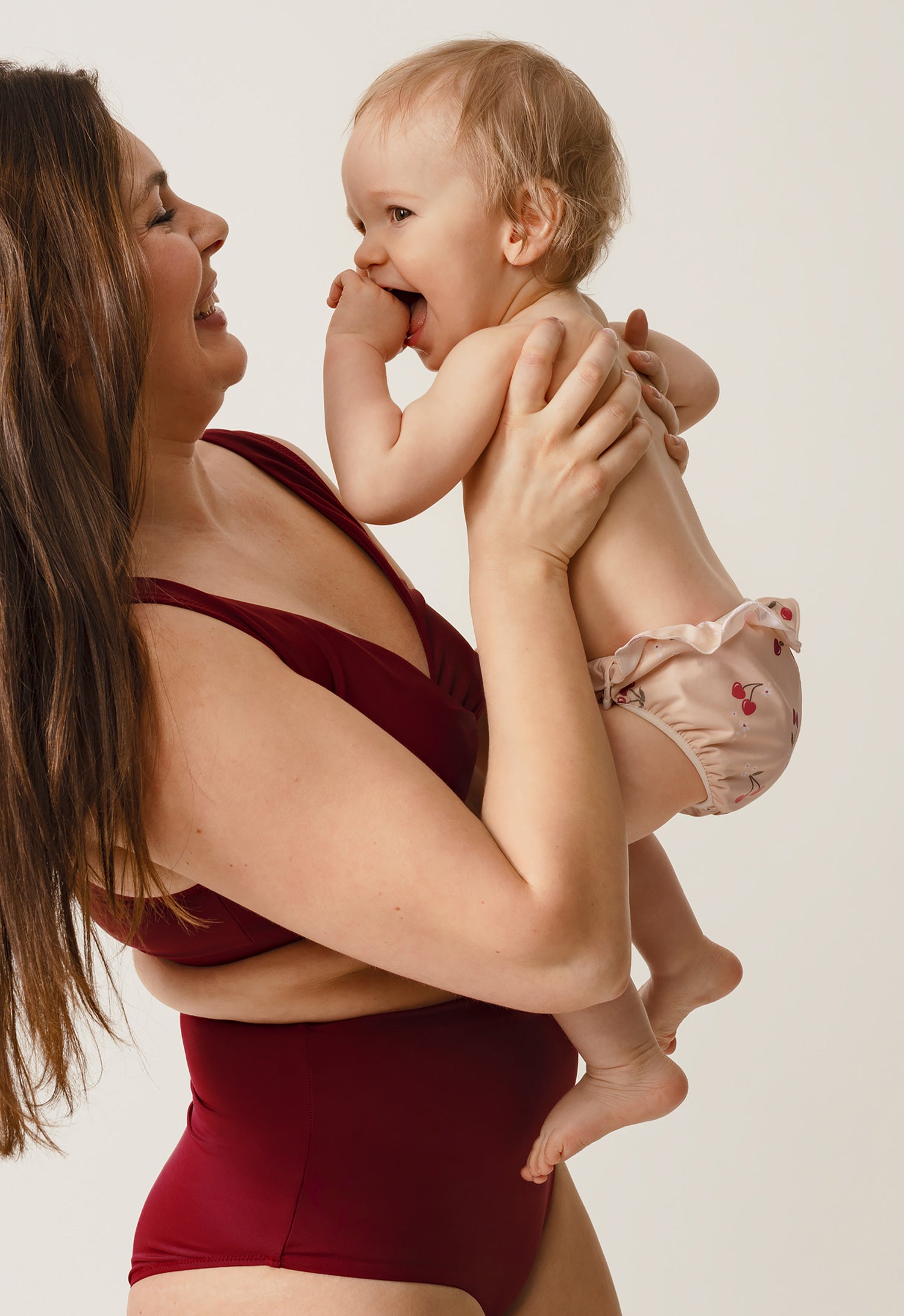 Svømmeble med sidelukning - Kirsebær med flæse