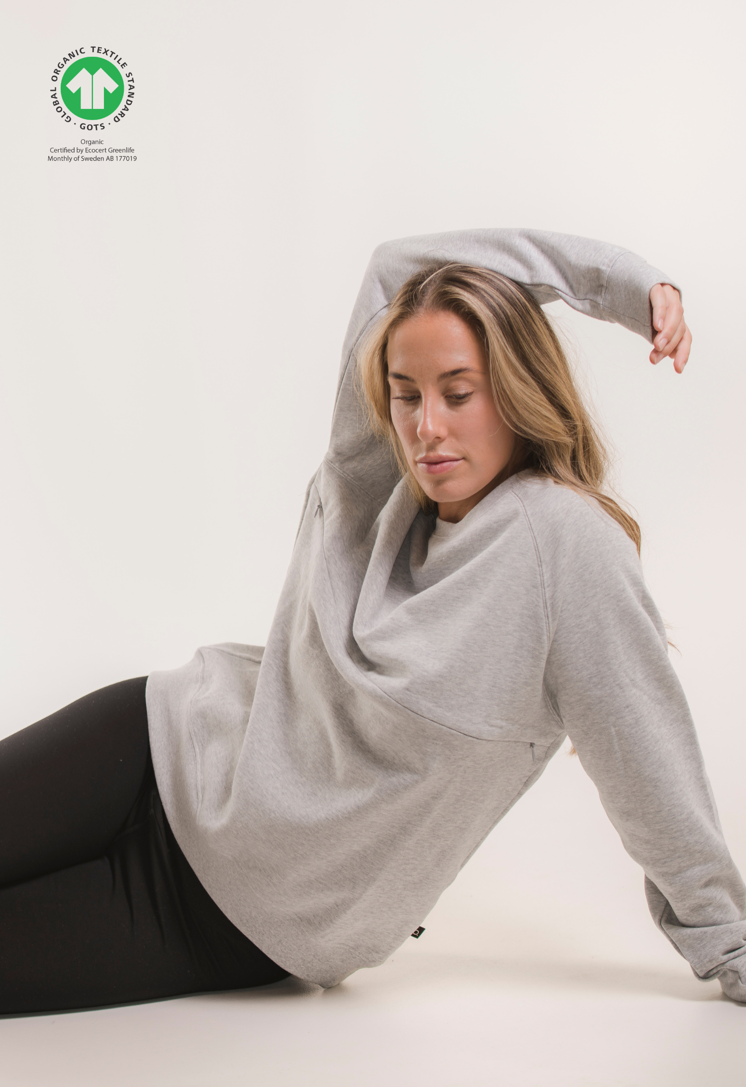 Sweatshirt med ammefunktion - grå melange