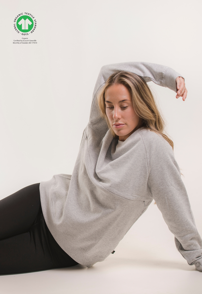 Sweatshirt med ammefunktion - grå melange