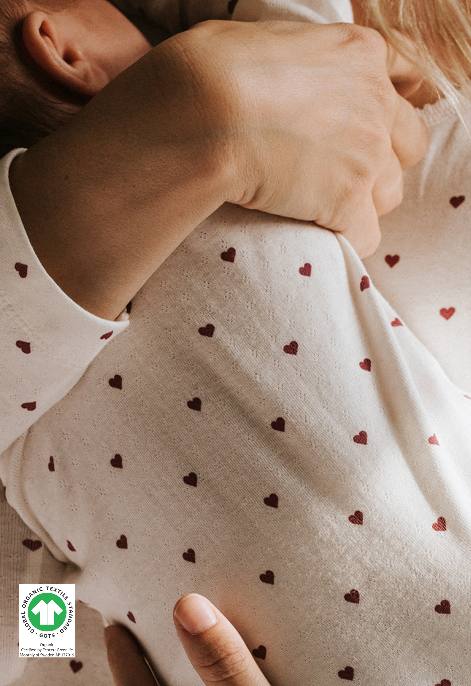 Pyjamas til baby - Hjerter