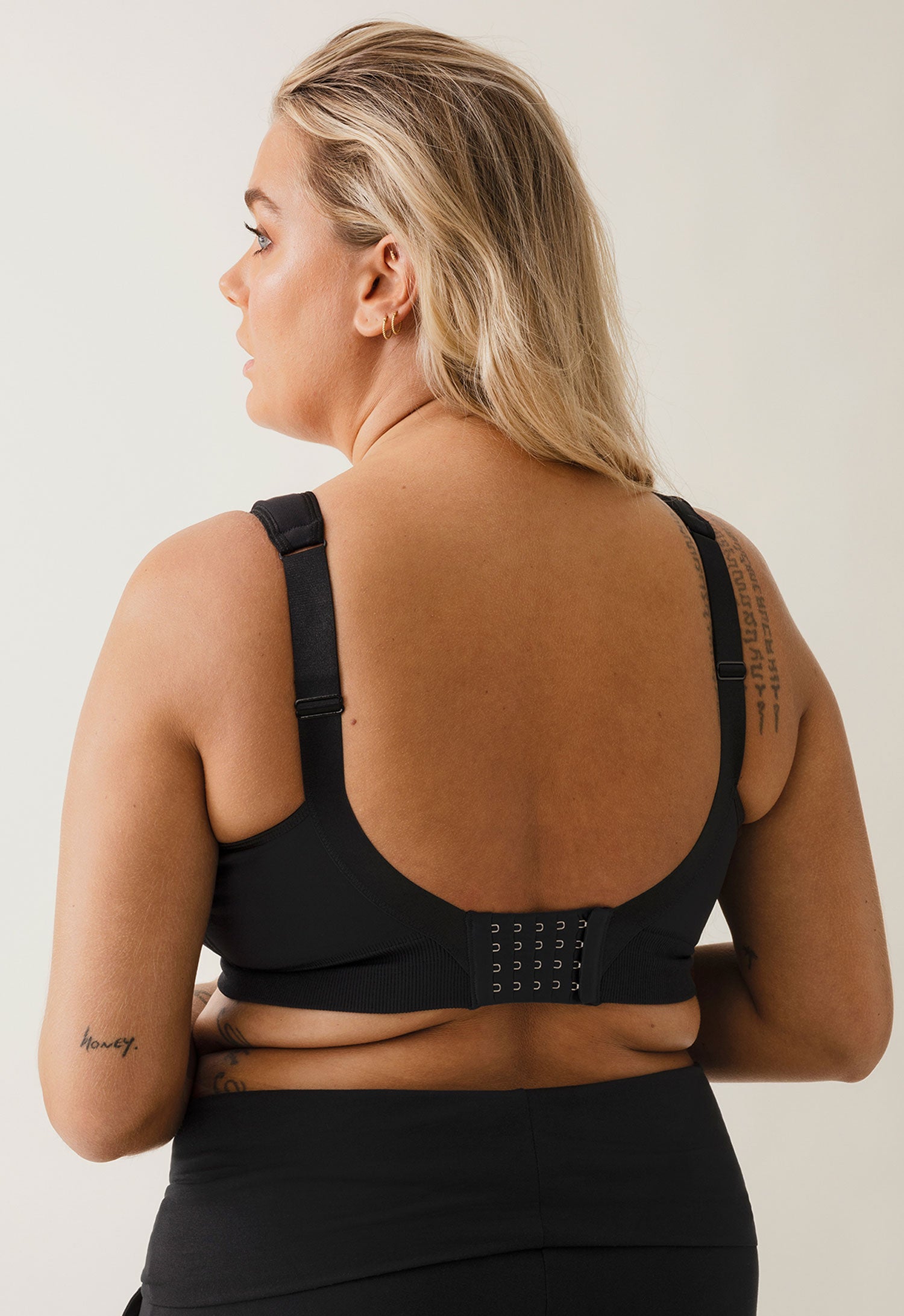 Stabil bøjlefri amme-BH 75C - 100G - Sort