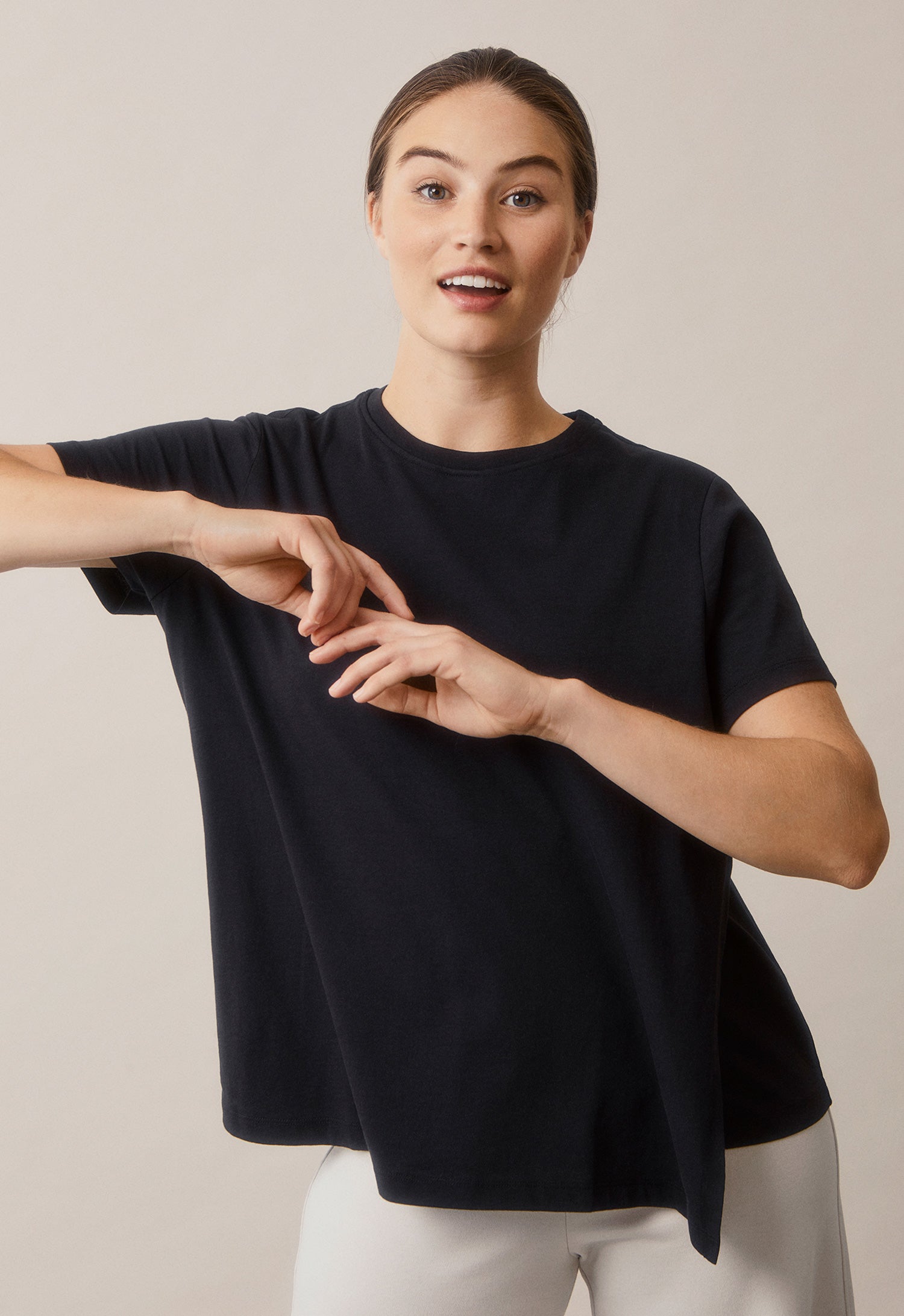 T-shirt med ammefunktion - Sort