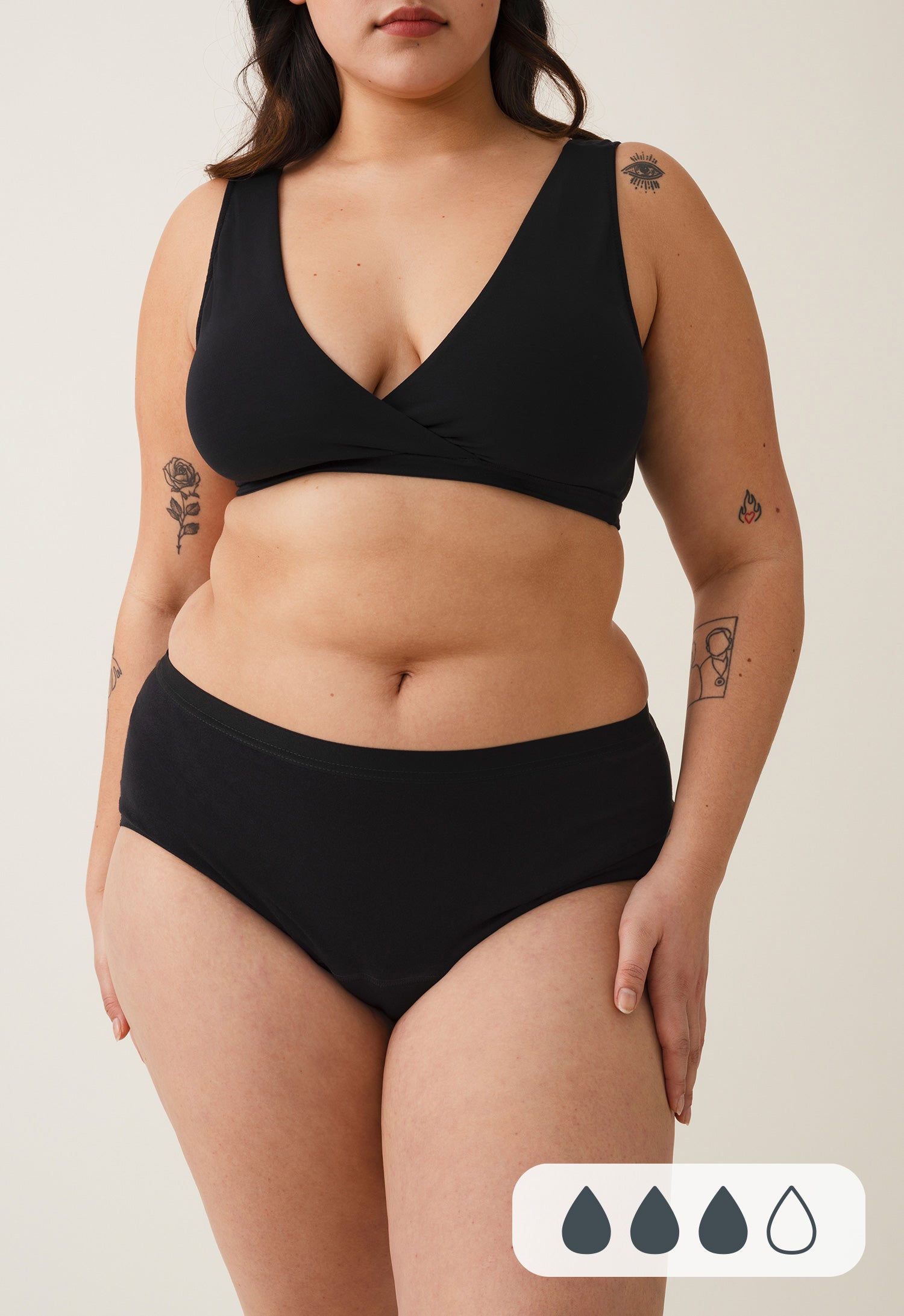 Menstruationstrusser - Hipster - Til medium blødning - Sort