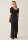 Ribbet gravidjumpsuit - Sort