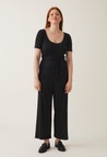 Ribbet gravidjumpsuit - Sort