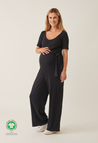 Ribbet gravidjumpsuit - Sort