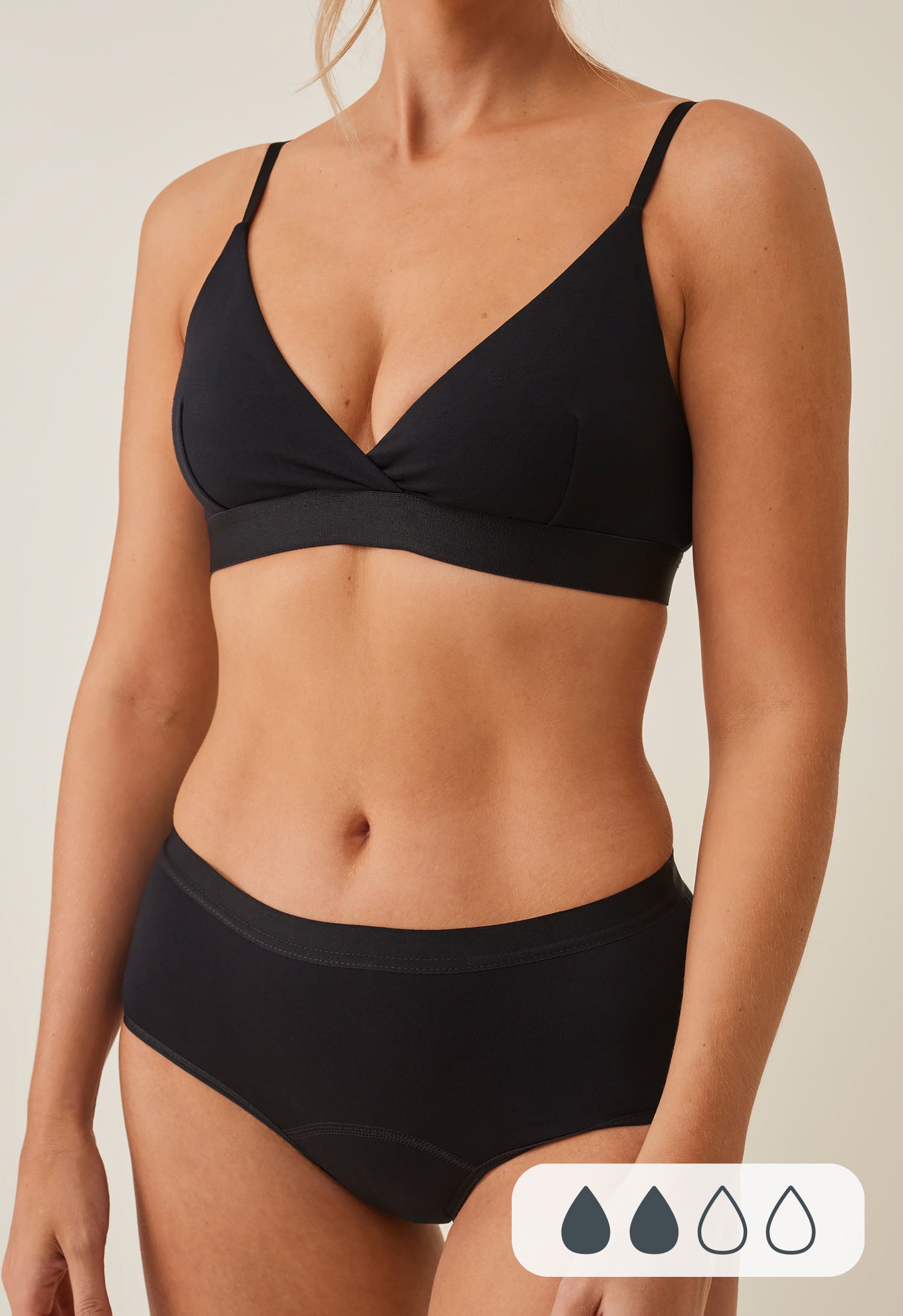 Menstruationstrusse - Hipster - Let blødning - Sort